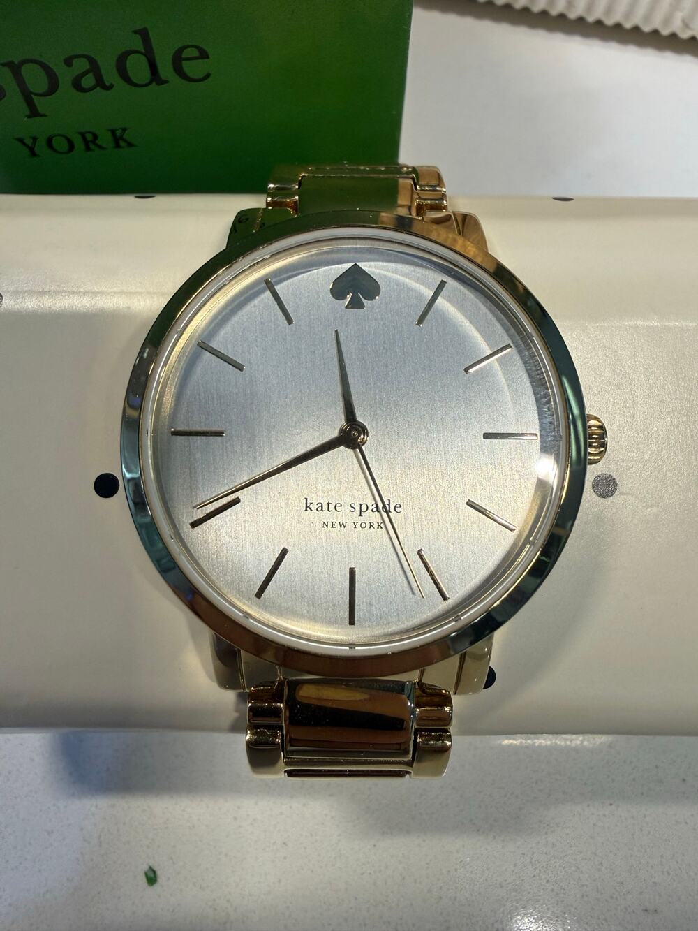 Kate Spade Gold Tone Link Bracelet Watch EUC With Original Box